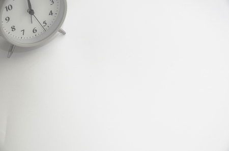 White Alarm Clock isolated Placed on a white background.
