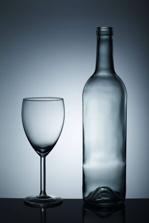 Empty wine glass isolated over backgroundの写真素材