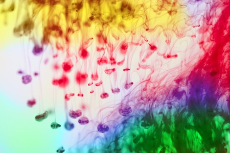 Colored ink splash