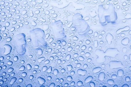 Ice cubes & aquaの写真素材