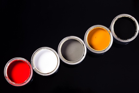 cans of paintの写真素材