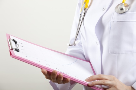 Hands of medical doctor man  Isolated over white backgroundの写真素材