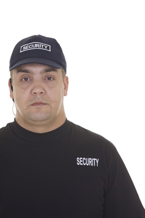 security guard isolated on whiteの写真素材