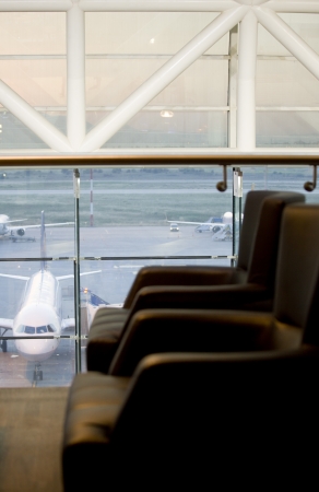 waiting room with seats in airportのeditorial素材