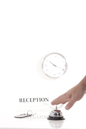 hotel bell on white backgroundの写真素材