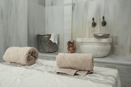 empty turkish hamamの写真素材