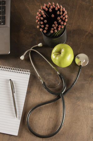 medical concept.top view of stethoscope . flat lay の写真素材