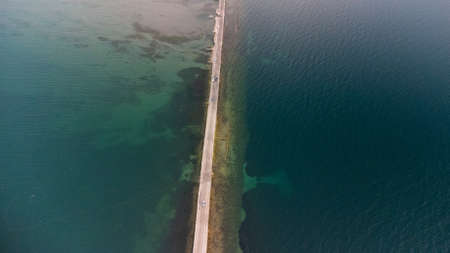 Izmirs Urla district Quarantine glance to the remote island, Turkey. drone air photo. High quality...
