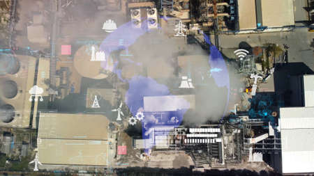 Smart factory concept. Communication network. INDUSTRY4.0. High quality photo