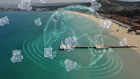 Sustainable society concept. Environmental technology. Sustainable development goals. SDGs. High...