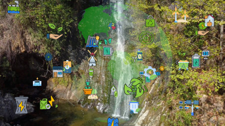 Sustainable society concept. Environmental technology. Sustainable development goals. SDGs. High quality photoの写真素材