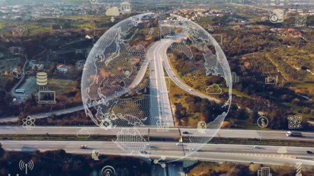 Transportation and technology concept. Intelligent Transport Systems. Mobility as a service. High quality photoの写真素材