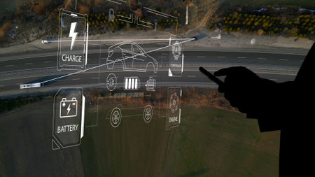 Intelligent Vehicles Cars Communicating Ai Logistic Autonomous Delivery Vehicles IoT GPS Tracking...