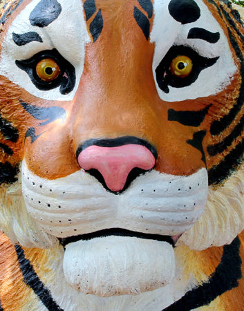 Tigers face sculpture designsの写真素材