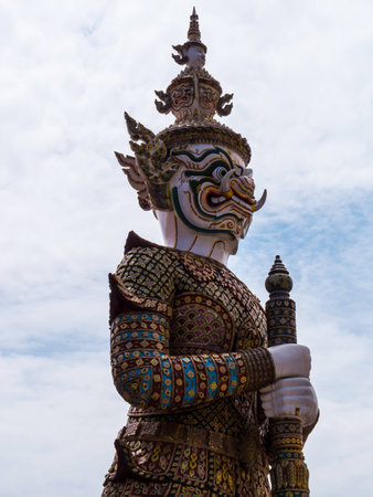 Giant Statue at Wat Prakaew Bangkok Thailand All people can visit and take photographyの写真素材