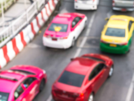 abstract blur traffic jam on the highway.の写真素材