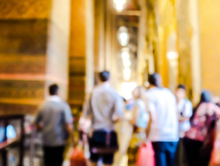 abstract blur the tourist in the temple.の写真素材