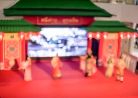 chinese opera actor performs traditional drama on stage in china town happy new year.の写真素材