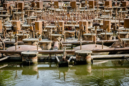 sewage treatment station in city of industry.の写真素材