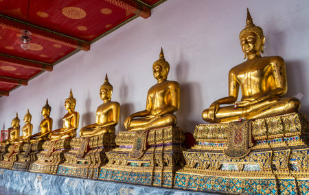 Buddha image at the temple in bangkok, thailand.
