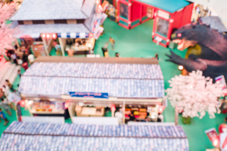 Abstract blur the people at the Japanese old architecture and market.の写真素材