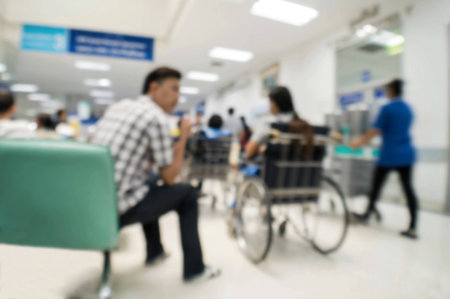 abstract blurred people at the hospital.の写真素材