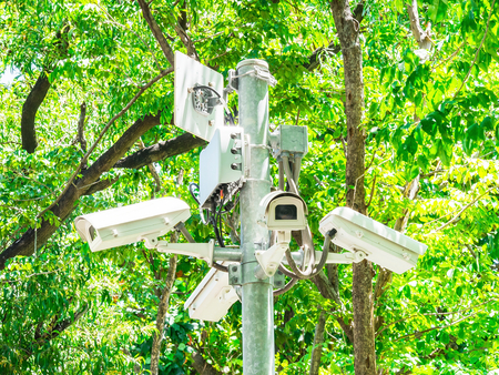 Security CCTV in public park.