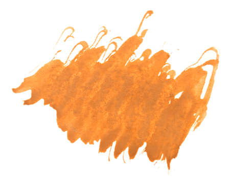 brown watercolor stroke isolated on whiteの写真素材