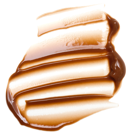 Liquid chocolate isolated on white backgroundの写真素材