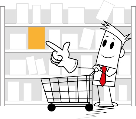 Square guy-shoppingのイラスト素材