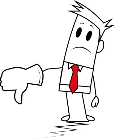 Square guy-Thumbs downのイラスト素材
