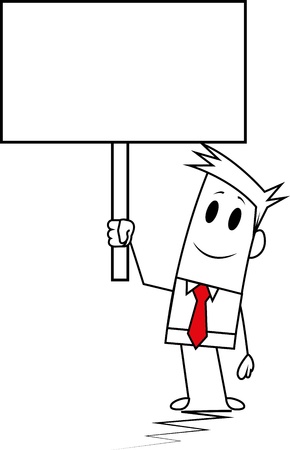 Square guy-Signboardのイラスト素材