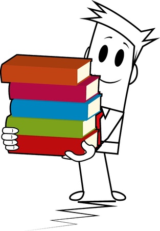 Square guy-book stackのイラスト素材
