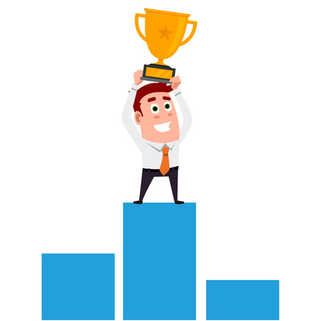 Business Flat Character Was First In The Race.のイラスト素材