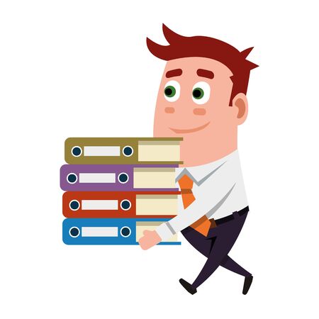 And Folders Office Workerのイラスト素材