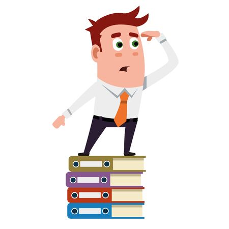 Office Worker Is Look At The Horizonのイラスト素材