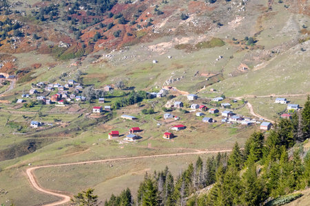 highland village on the grassy hills of Ordu, Blackseaの写真素材