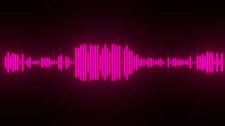 Equalizer illustration. Dynamic music background. 3d render.