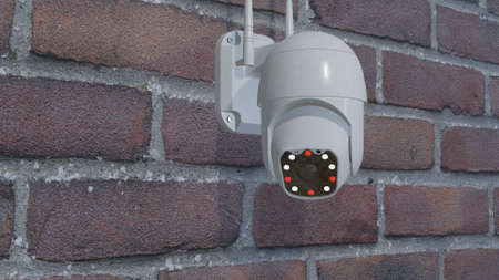 Video surveillance camera. CCTV - security system. PTZ camera. 3D render.