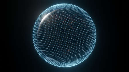 Spinning planet Earth. Technology illustration. Communication concept. 3D render.の写真素材