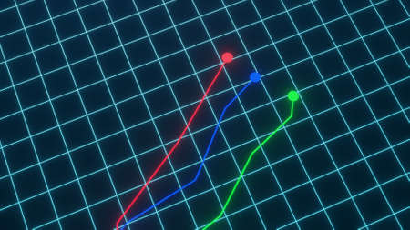 Stock market graphic. Stock price chart. 3D render.