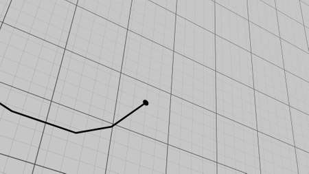 Stock price chart on the notebook page. Growth and decline dynamics. 3d render.の写真素材