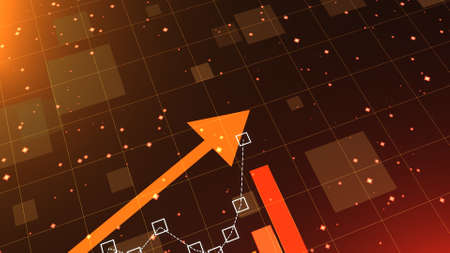 Stock market graphic. Stock price chart. 3D render.の写真素材