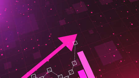 Stock market graphic. Stock price chart. 3D render.