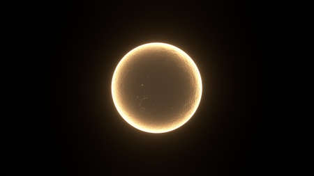 Moon. Beautiful space object in sunlight. 3D render.