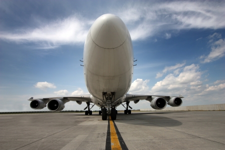 Closeup view of an aircraftの写真素材