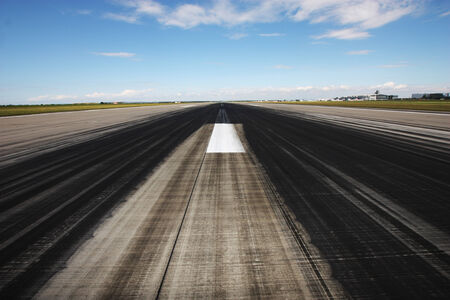 Removing rubber deposits on the runwayの写真素材