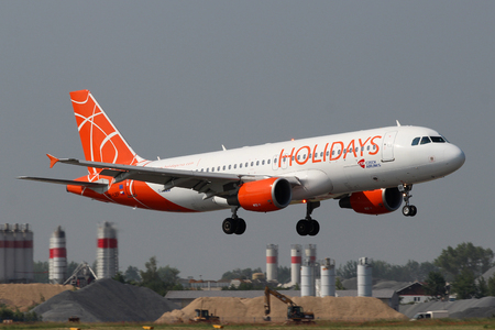 PRAGUE, CZECH REPUBLIC - JUNE 19: Holidays Czech Airlines lands at PRG Airport on June 19,2013. Holidays Czech Airlines is a Czech Airlines brand used for operating holiday flights from Czech Republicのeditorial素材