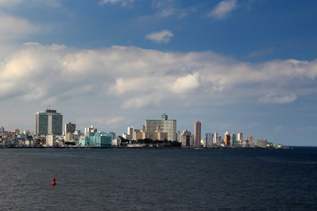 The view of new Havana from the fortress El Morroの写真素材