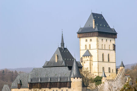 Detailed view of the Karlstejn Castle near Prague in the Czech Republicのeditorial素材